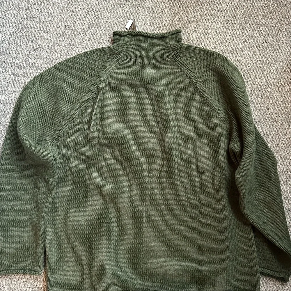 J. Crew Olive Green Ribbed Mock Neck Sweater - Picture 4 of 5
